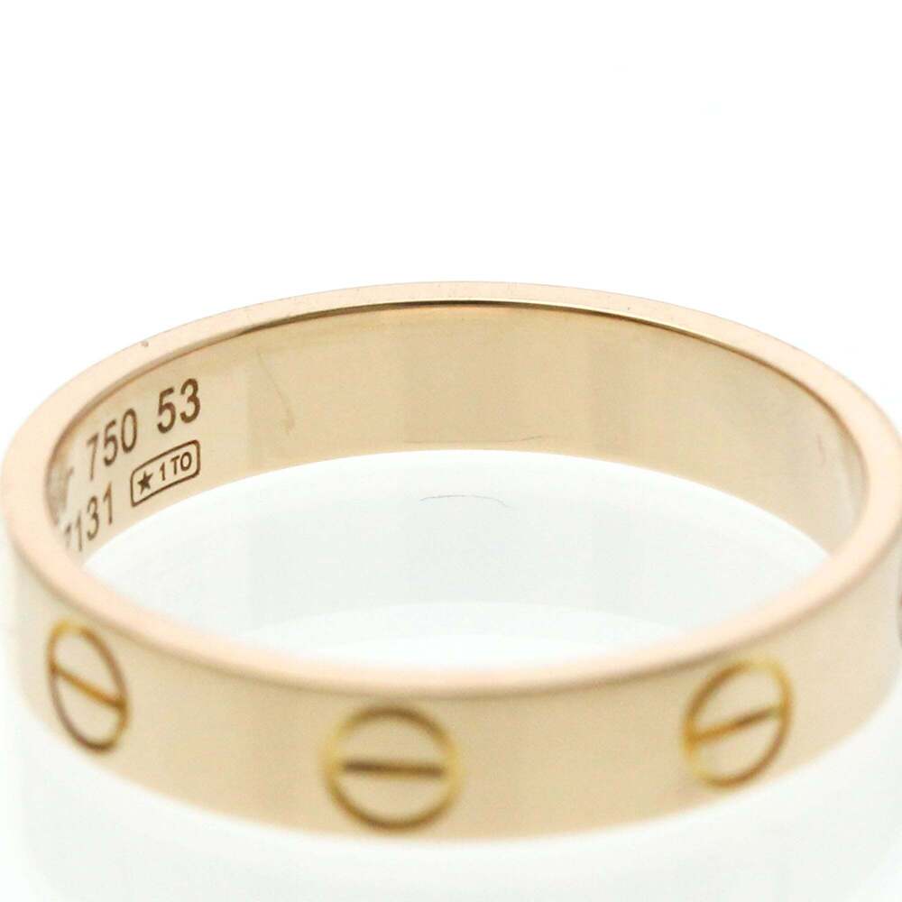 Cartier Mini Love Ring Pink Gold (18K) Fashion No Stone Band Ring Pink Gold - Picture 8 of 9